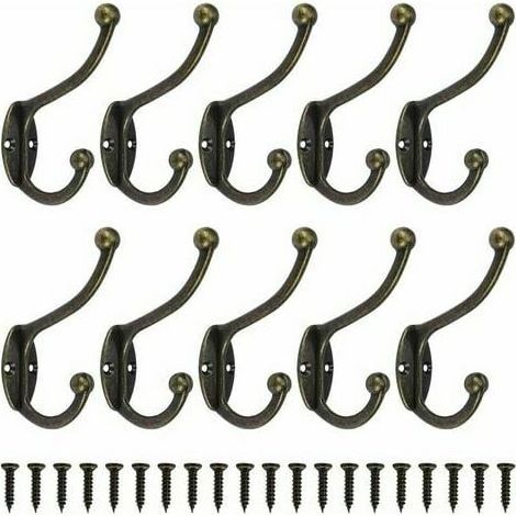 royaluxe - Crochets porte-serviettes pour salle de bain et cuisine toilettes cuisine chambre porte antique tenture murale bronze porte crochets 10 pièces (1/4)