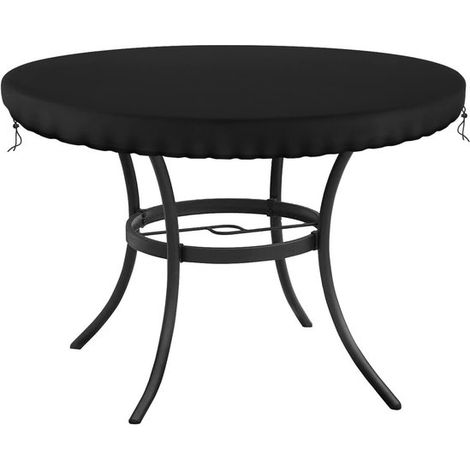 1 housse de protection ronde, imperméable et lavable en machine, housse table jardin, diamètre 106 cm, pour extérieur et intérieur (1/5)