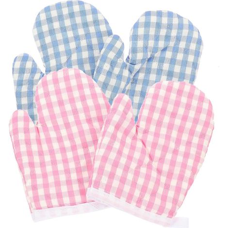 Gants de cuisine résistants à la chaleur (lot de 4), gants décoratifs pour la cuisson et le gril, gants anti-brûlures-17.5X12X1CM (1/4)