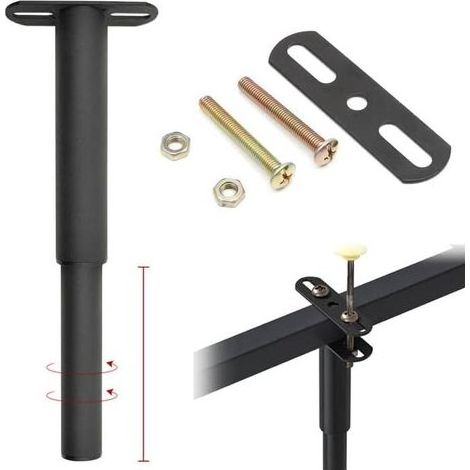 Pied De Support De Lit : Pieds De Meubles Réglables En Métal Robuste Pour Table, Canapé, Plan De Travail, Lit, Armoire, Bureau 1pièce De 17,8 Cm À 33 Cm (Noir) (1/5)