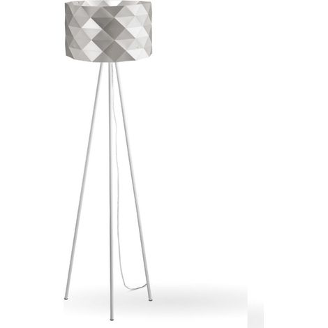 Silberne Dreibein-Stehlampe aus Metall Cm. 40 x 146 Std (1/2)