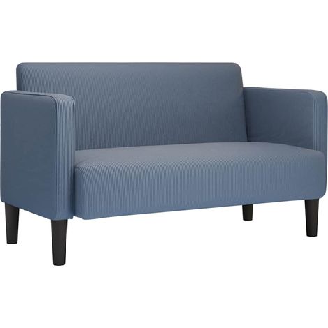 Divano Sofa Divanetto Blu 109 cm Tessuto di Velluto a Coste (1/5)