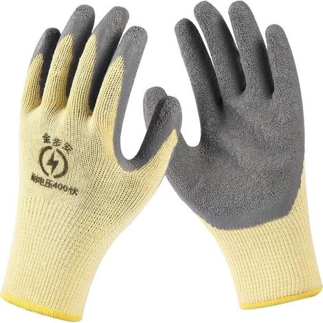 Gant Isolant Électricien 400V Résistant Tension Abrasion Caoutchouc Antidérapant