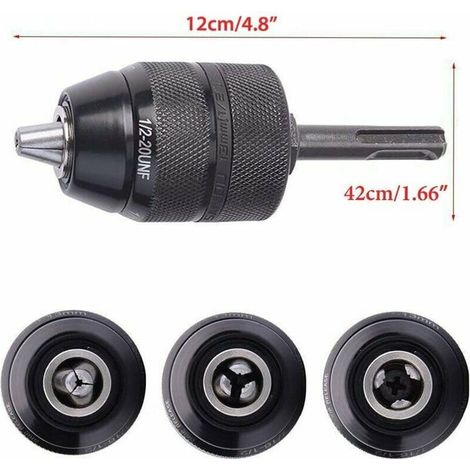 Adaptatore  SDS Plus 2-13 mm Mandrino autostringente rapido Rilascio veloce Professionale robusto 1/2-20 UNF (1/3)