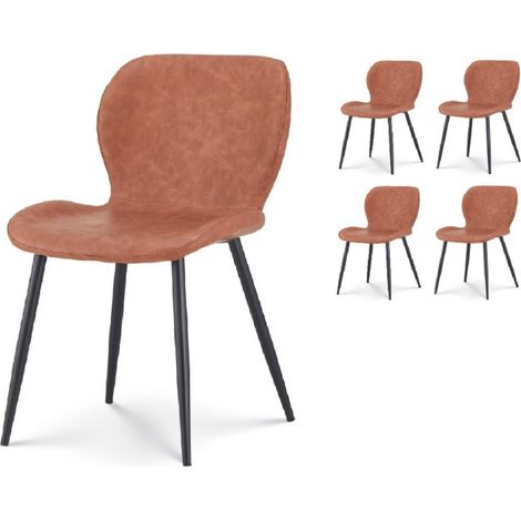 Set di 4 sedie da pranzo NINALOU in imitazione marrone