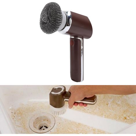[Brosse à récurer rotative rechargeable waterproof] [Cordless Power Scrubber] [350RPM] [5 accessoires pour nettoyage intérieur/extérieur] (1/5)