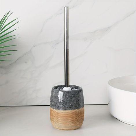 1 brosse WC avec socle — Usage domestique, style rétro-minimaliste, brosse WC à long manche et design détachable (1/5)