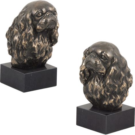 Cavalier King Charles Spaniel I - statuetta di cane, busto su base in pietra, scultura, trofeo per la mostra canina del marchio Art-Dog (1/5)