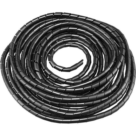 1 Gaine Spirale Flexible 8mm, Tube Rangement Câble PE, Protection Fils TV PC USB, Noir 12m