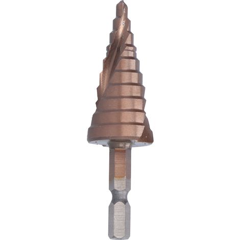 Stufenbohrer mit Spiralnut, 4–22 mm, HSS-Bohrkopf für Eisen und Holz (1/5)