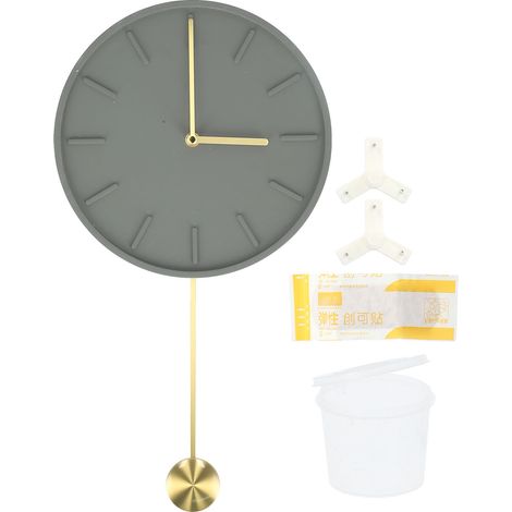 Horloge murale moderne ronde à suspendre avec grand pendule, idéale pour la cuisine, un café ou un bar. (1/5)