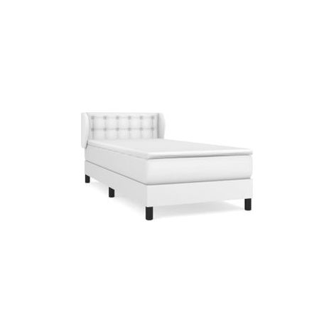 Sommier à lattes de lit avec matelas Blanc 80x200 Similicuir (1/5)