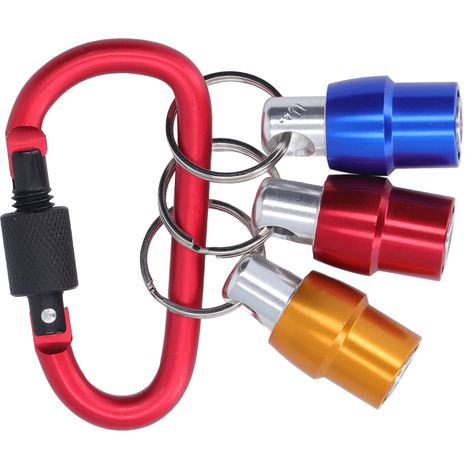 Porte-embouts de tournevis à queue hexagonale 1/4in, change rapide, 3 couleurs, porte-embout de perceuse portable avec porte-clés, rouge (1/5)
