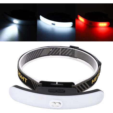 Lampe frontale COB 6 modes d'éclairage, charge USB, 2 modes de commutation, lampe frontale super lumineuse pour la pêche, la course à pied, 3,7 V,DUBUNS (1/5)