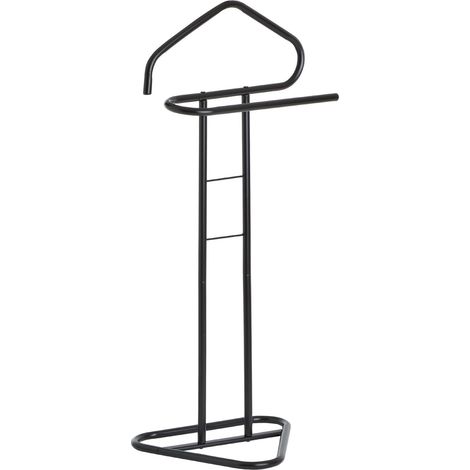 Idimex – Valet de chambre en métal laqué noir – Support pantalon et veste – Design moderne et épuré – Dimensions 107 x 45 x 36 cm