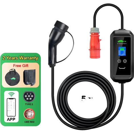 Chargeur EV Portable, Réglages de Courant Ajustables, Connectivité Wi-Fi Intelligente (1/2)