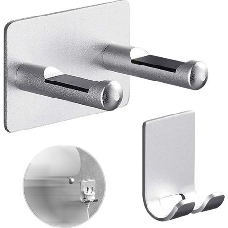 Séchoir à cheveux support mural en alliage d'aluminium avec porte-prise pour salle de bain et maison