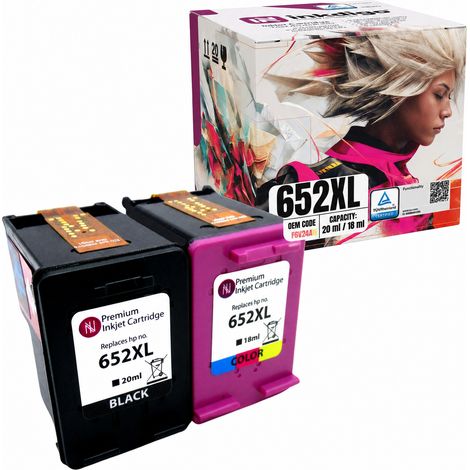 Inkdigo 652 XL Tinte kompatibel mit HP DeskJet 3635 InkAdvantage1115 3775 TÜV-zertifiziert (1/5)