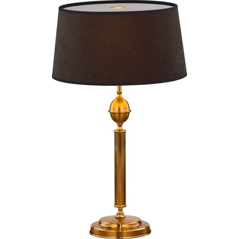 Lampada da tavolo BATUMI ottone oro nero E27 Jupiter