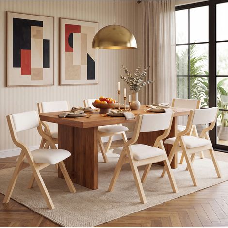 Sedia da pranzo pieghevole 55x49x81 cm in legno beige salvaspazio FloraGrace (1/5)