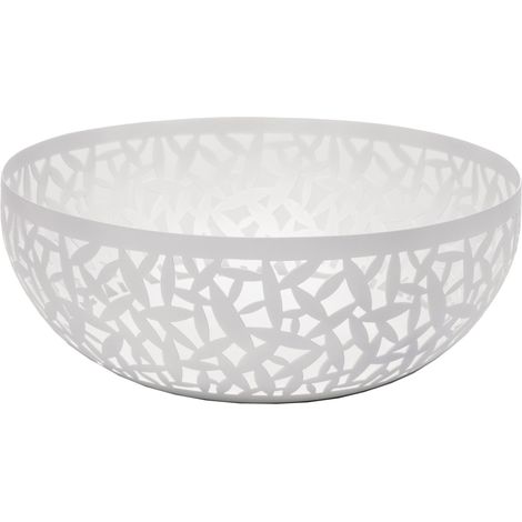 Alessi Cactus MSA04/21 W Fruttiera Traforata, Acciaio Colorato con Resina, Bianco (1/4)