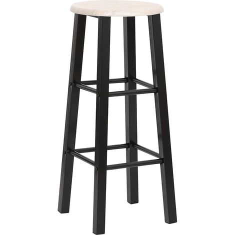 vidaXL Taburetes de cocina 2 unidades MDF negros (1/2)