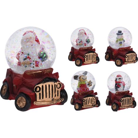 1 SFERA AD ACQUA AUTO 7CM ASSORTITA NATALE ADDOBBI