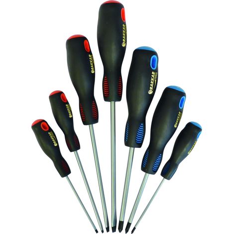 Drakkar Equipement – Jeu de 7 tournevis cruciformes 3x75mm à 6,5x150mm – Pour vissage précis dans espaces confinés – 13252 (1/2)