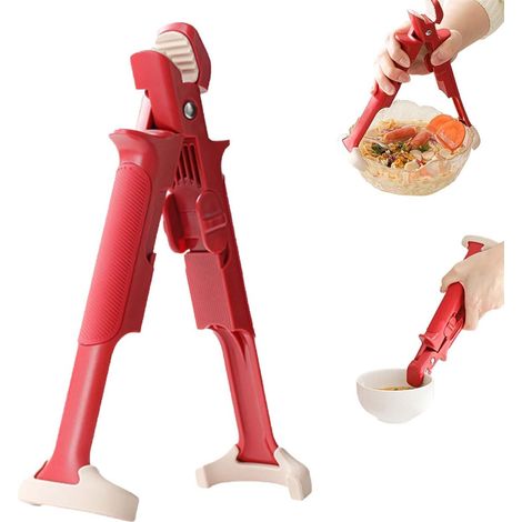Pince de cuisine 2-en-1 anti-brûlure en silicone, antidérapante (1/5)