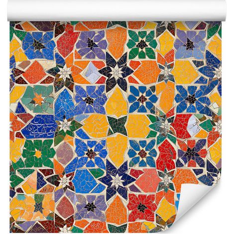 Papier peint mosaïque mexicaine bleue pour salon et chambre 50x1000 cm (1/5)