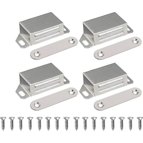 LYERCW - Aimant de fermeture magnétique pour porte de placard - Aimant de porte à verrouillage magnétique, aimant de meuble, en acier inoxydable, résistance de 10 kg