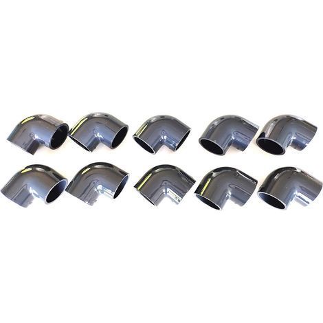Lot de 10 Coudes 90° 50mm PVC Pression Piscine et arrosage 5cm 50mm-JUSCH