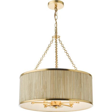 Dar Fenella Suspension Fenella à 5 lumières, feuille d'or (1/5)