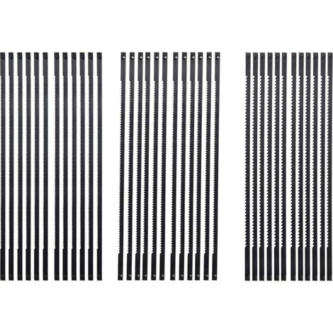 Lame per seghetto alternativo da 36 pezzi, acciaio da 127 mm, perno trasversale, 15, 18, 24 denti, taglio fine, standard (1/4)