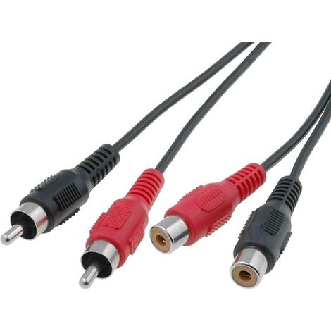 Cable Noir RCAx2 Males et Femelles 2.5m
