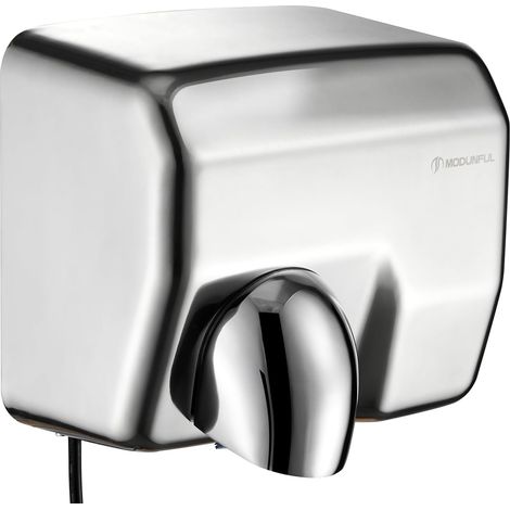 Sèche-Mains en Acier Inoxydable Électrique, 2300W Sèche-Mains Automatique Mural, Seche Main Commercial pour Salle de Bain, Cuisine, Toilettes, 220-240V (1/5)