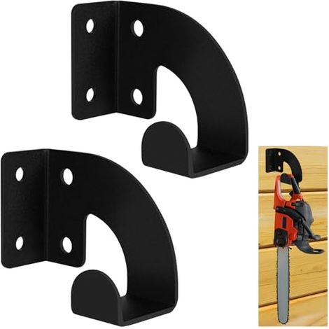 [NUNCA USADO] soportes para motosierra, robusto soporte de pared para motosierra, organizador, soporte para motosierra, colgador para motosierra para jardín, garaje, taller, metal negro