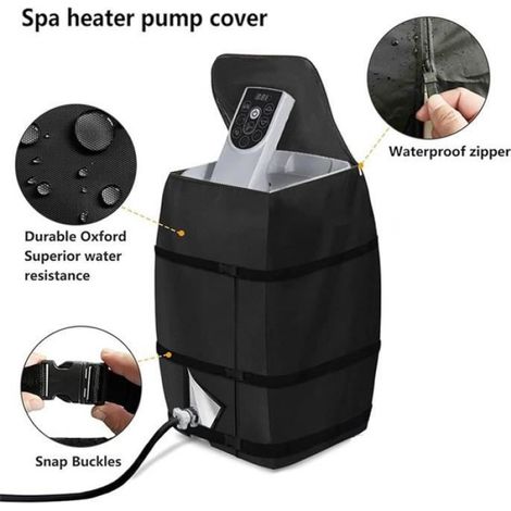 Housse Pour Pompe De Chauffage De Spa - Polyester 600D Et Oxford 420D Impermeable - 43x38x54 Cm - 1 Piece (1/4)