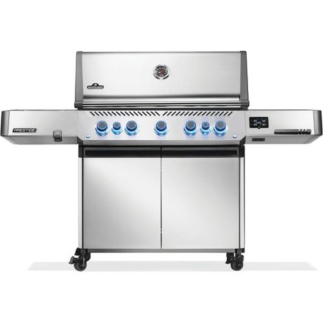 NAPOLEON Barbecue à gaz connecté – Prestige 665 RSIB – 5 brûleurs principaux – surface de cuisson 94x46cm inox – Wi-Fi et Bluetooth