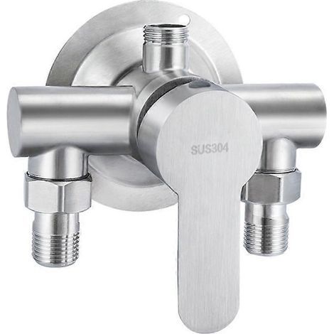 Robinet de douche mural en acier inoxydable avec mitigeur eau chaude/eau froide (1/2)