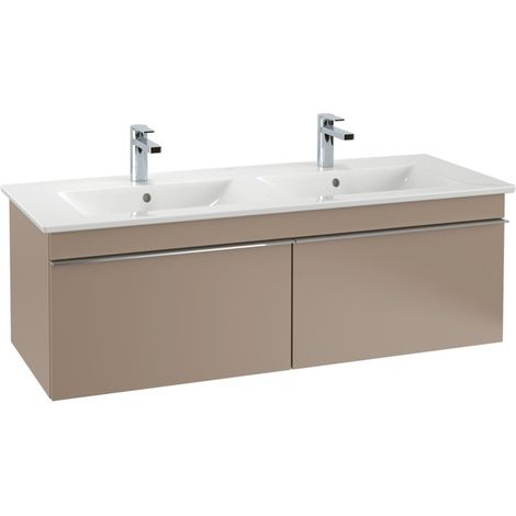 Lavabo VB US Venticello 1253x420x502mm, 2 tiroirs, avec robinetterie intégrée taupe
