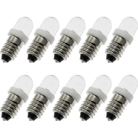Indicatori LED miniaturizzati a vite per circuiti domestici sperimentali, accessori per test elettrici, E10 0,2W 12V, 10 pezzi (luce bianca). (1/5)