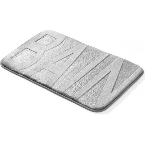 Tapis de Bain 45 x 75 cm Bain Gris Clair - Microfibre Relief - Livraison gratuite (1/5)