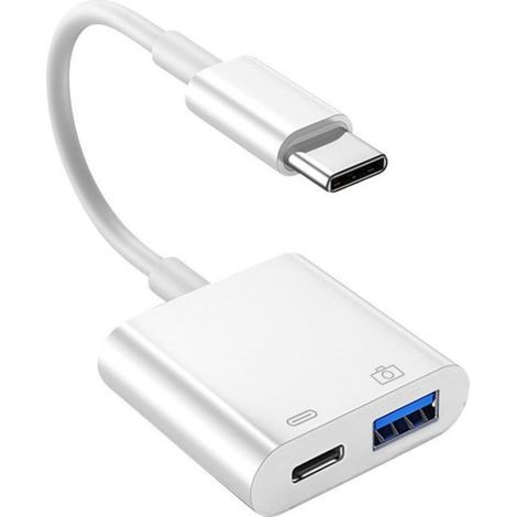Adaptateur USB 3.0 vers Lightning 2 en 1, compatible iPhone iPad pour connexion de périphériques USB (1/3)