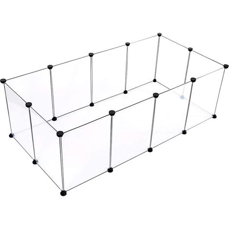 Enclos pour petits animaux Clôture modulable en plastique 143x71x47cm - 20 panneaux transparents (1/5)