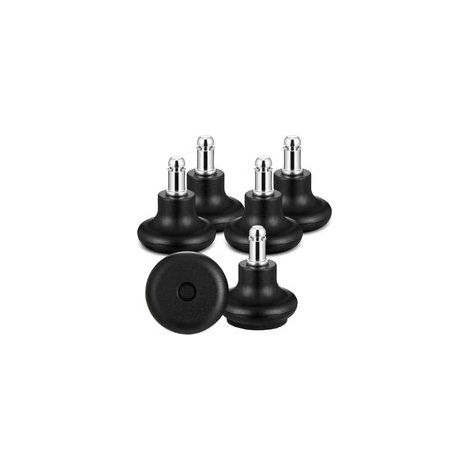 Lot de 5 roulettes pivotantes pour chaise de bureau (noir) Bell Glides de rechange pour chaise de bureau, roulettes pivotantes de 2 pouces pour tabouret à profil haut (1/4)
