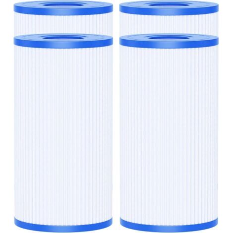 Lot de 4 Filtre de Piscine Type A ou C Compatible avec 29000E/59900E, Easy Set Cartouches Filtrantes de Piscine, 203mm x 106mm Filtres de Piscine Hors Sol (1/5)