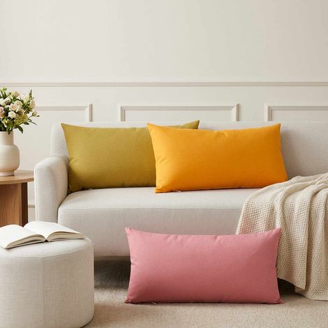 vidaXL Coussin avec oreiller HEERLEN 12 pc Rose Tissu (1/5)