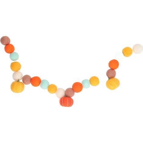 Guirlande de citrouilles en feutrine de laine, facile à suspendre et à retirer. Décoration artisanale exquise de citrouilles en feutrine de laine à suspendre pour l'automne, Thanksgiving et la décorat