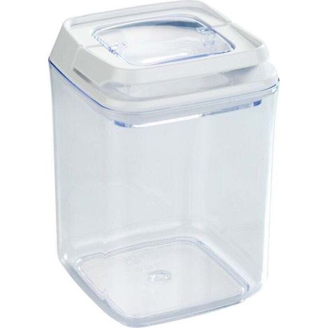 Boite de conservation alimentaire sous vide Turin, boite de rangement avec couvercle hermétique pour la conservation des aliments en vrac, Capacité 0,9L, Plastique, 10x14,5x10 cm, Transparent (1/4)